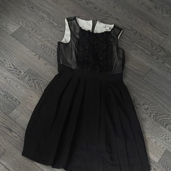 Max and Cleo Elegant Black ruffle sheer Sleeveless Dress Sz M - Picture 4 of 12